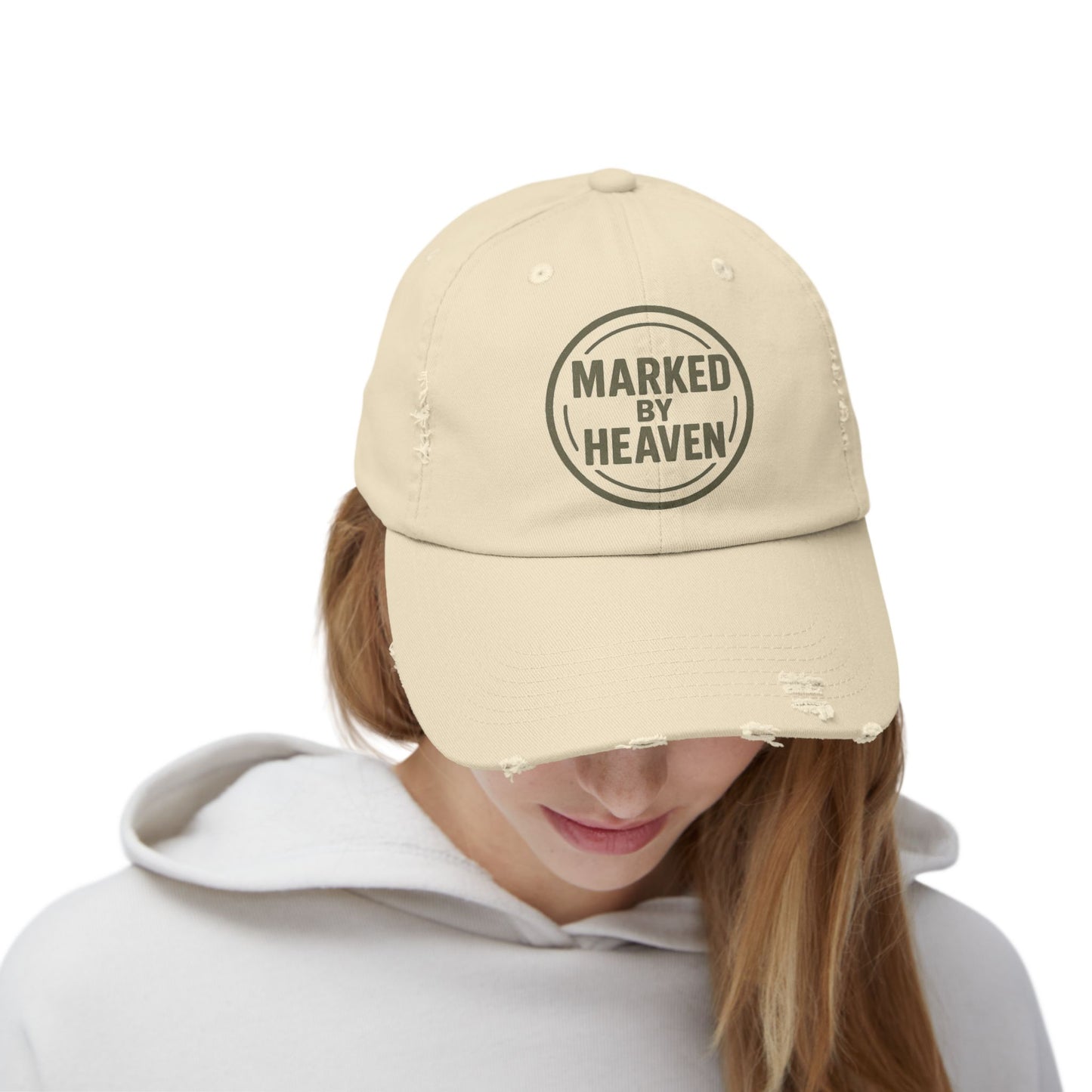 Marked By Heaven – Distressed Christian Dad Hat