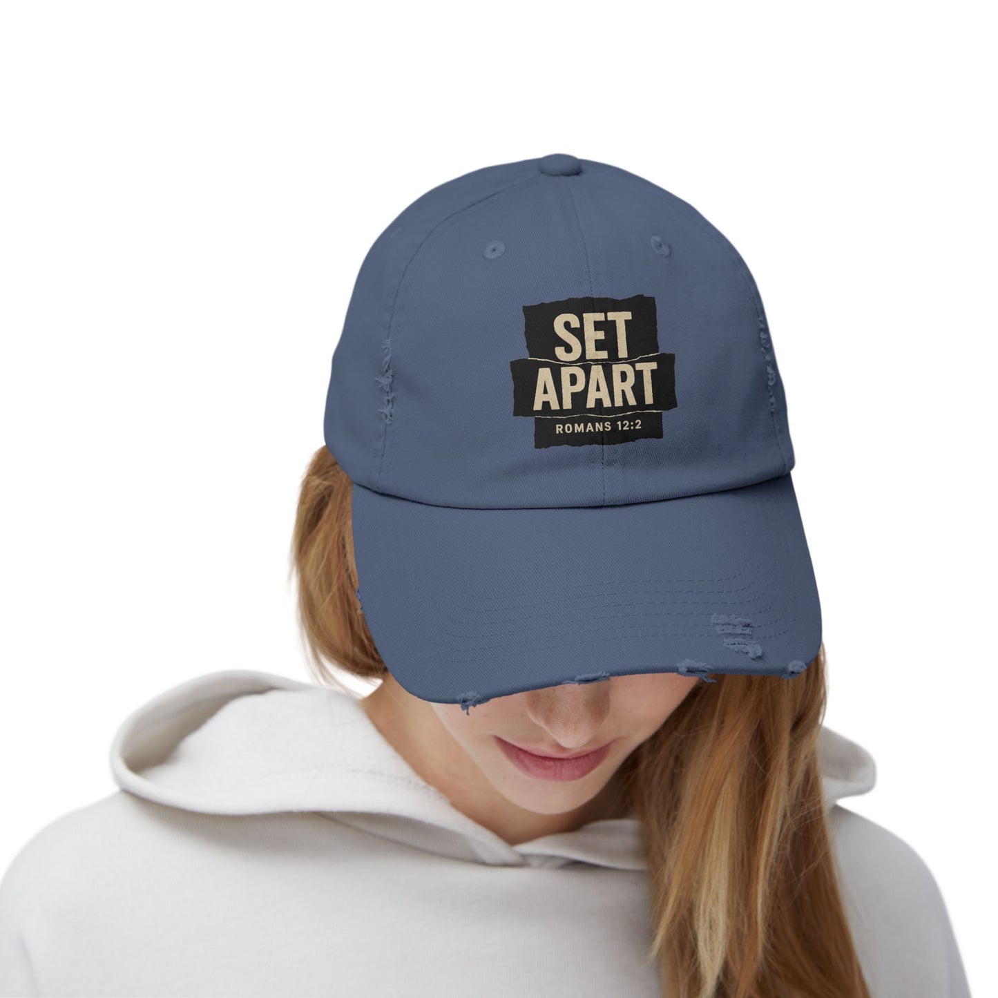 Set Apart Hat – Romans 12:2 Distressed Christian Cap