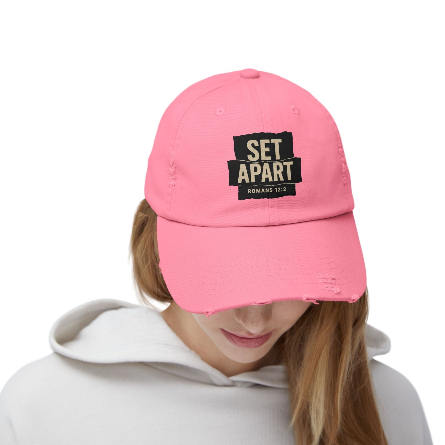 Set Apart Hat – Romans 12:2 Distressed Christian Cap
