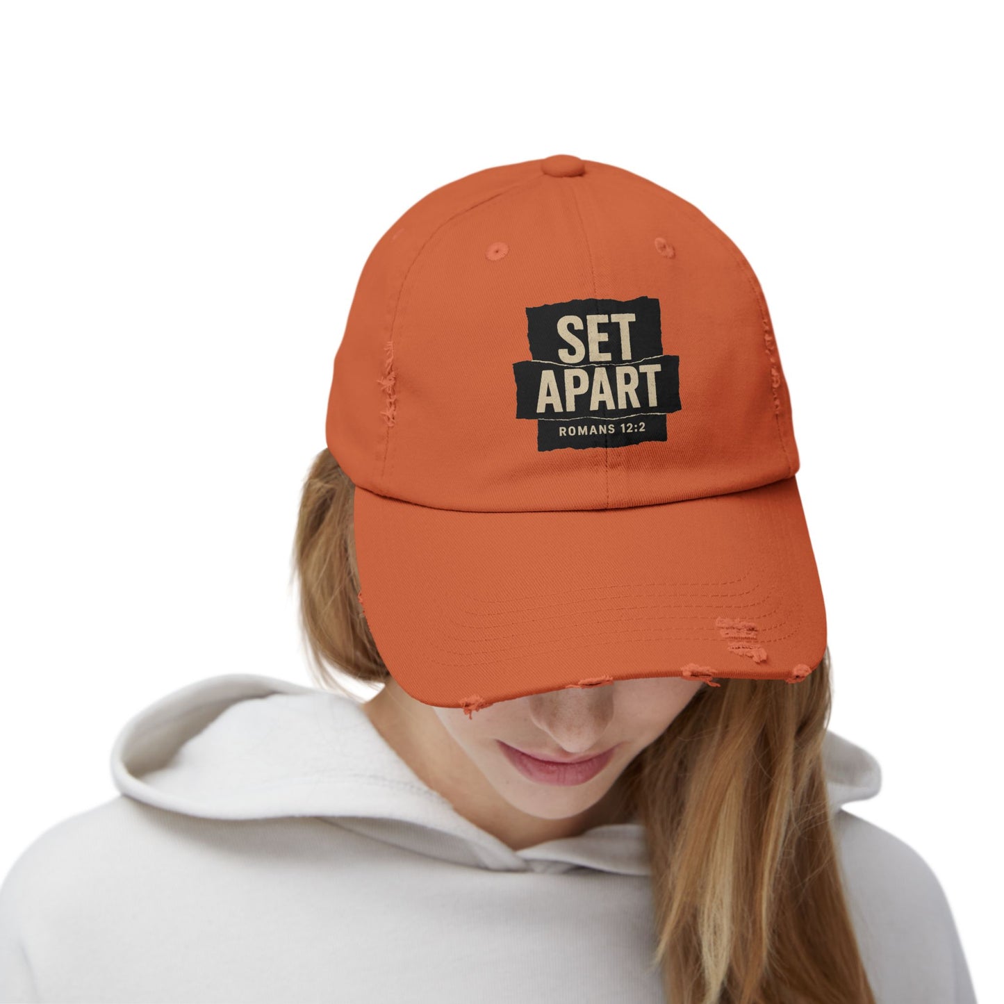 Set Apart Hat – Romans 12:2 Distressed Christian Cap