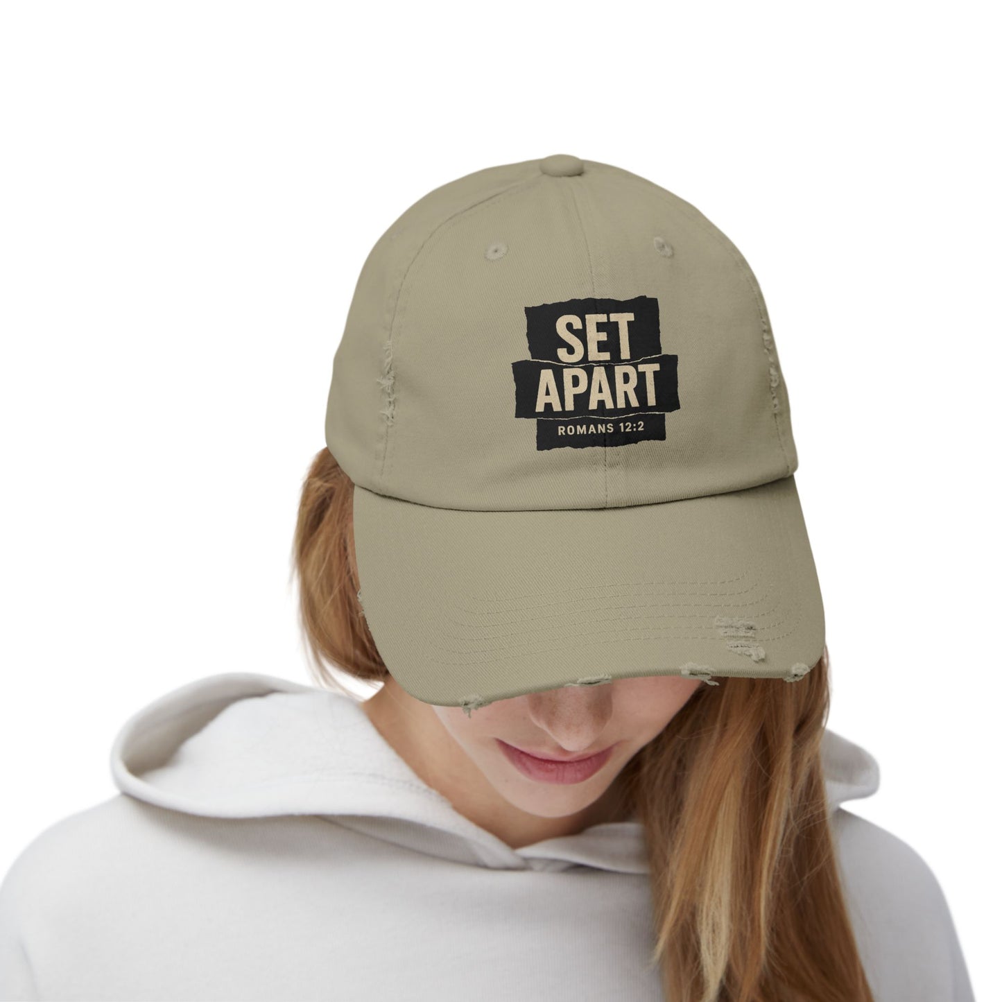 Set Apart Hat – Romans 12:2 Distressed Christian Cap