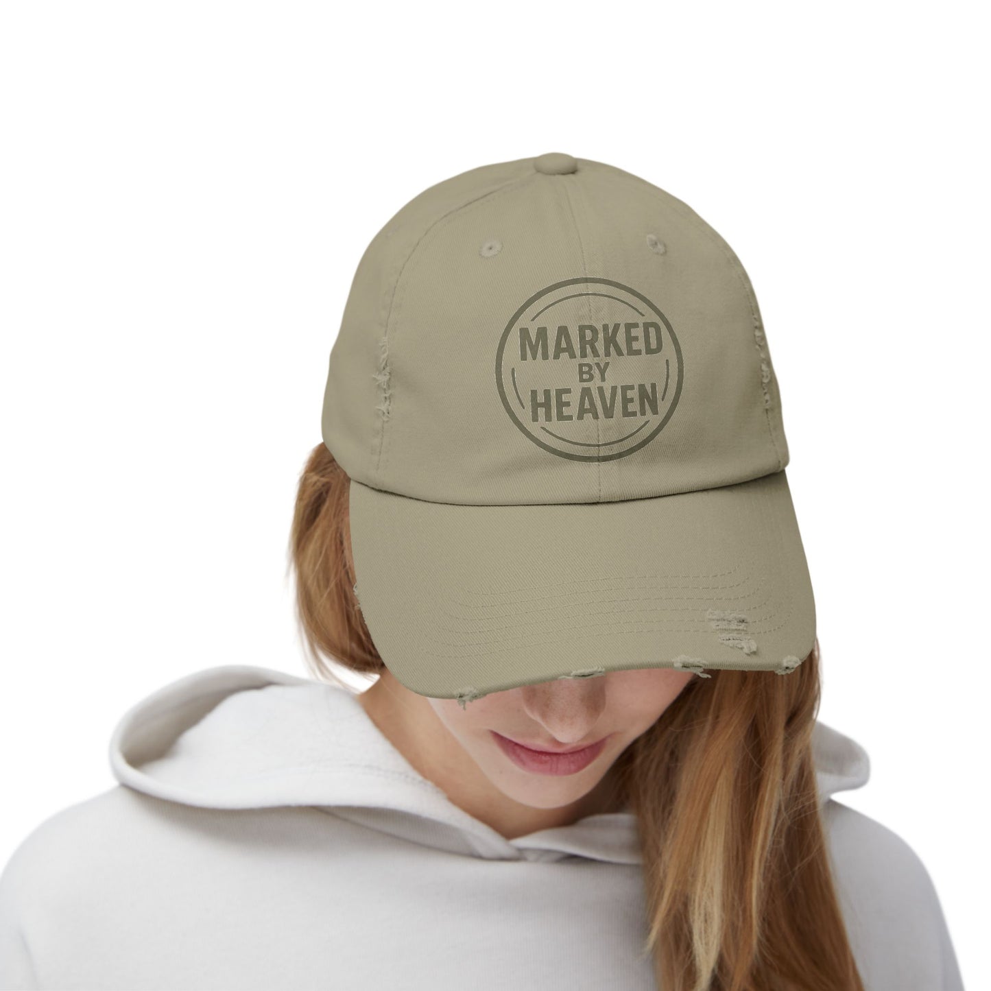 Marked By Heaven – Distressed Christian Dad Hat