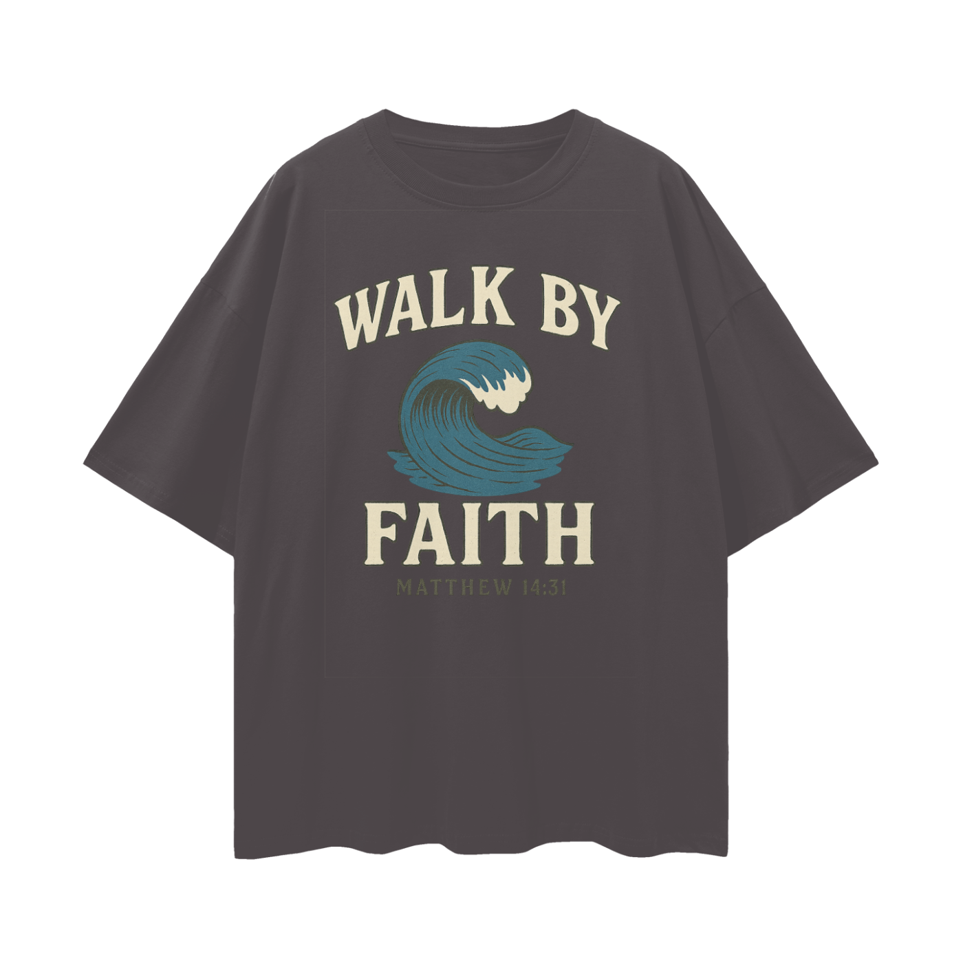 walk by faith shirt,matthew 14:31 shirt,faith based clothing,christian graphic tee,bible verse t-shirt,christian streetwear,oversized christian shirt,wave faith shirt,scripture shirt,bold faith tee