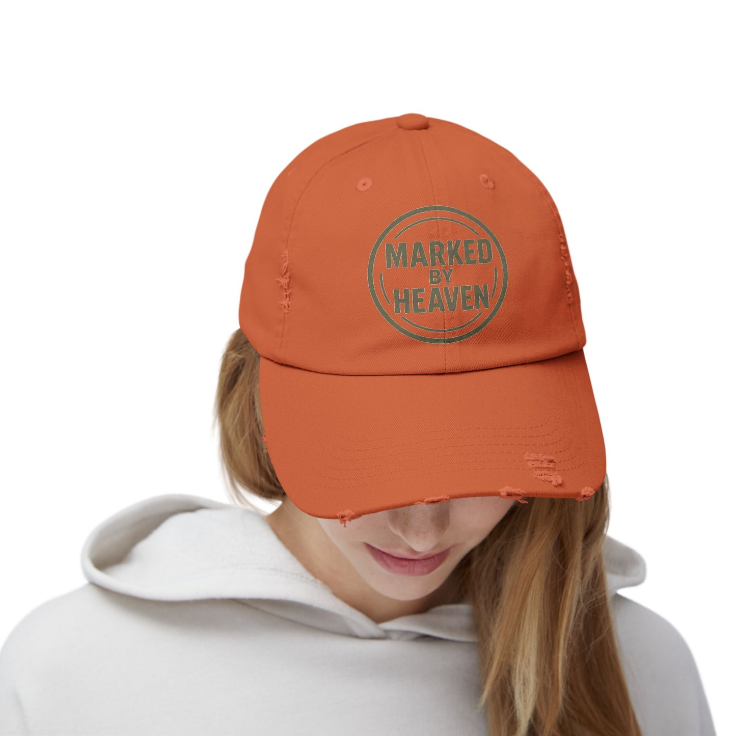 Marked By Heaven – Distressed Christian Dad Hat