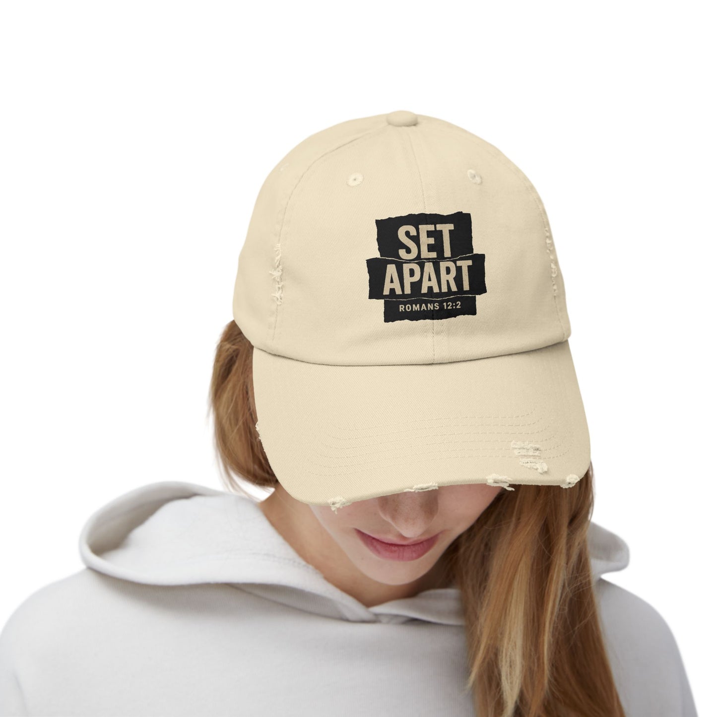 Set Apart Hat – Romans 12:2 Distressed Christian Cap