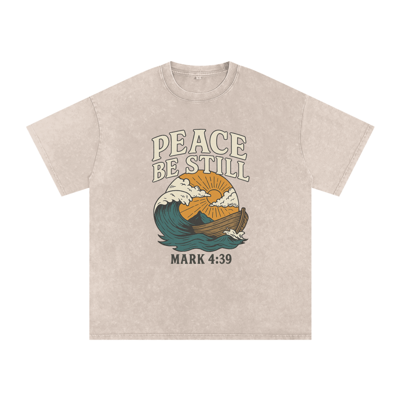 Peace be still shirt,Mark 4:39 tee,Christian wave shirt,Bible verse apparel,Jesus calms the storm,Christian ocean tee,Spiritual comfort clothing,Scripture tee,Jesus peace shirt