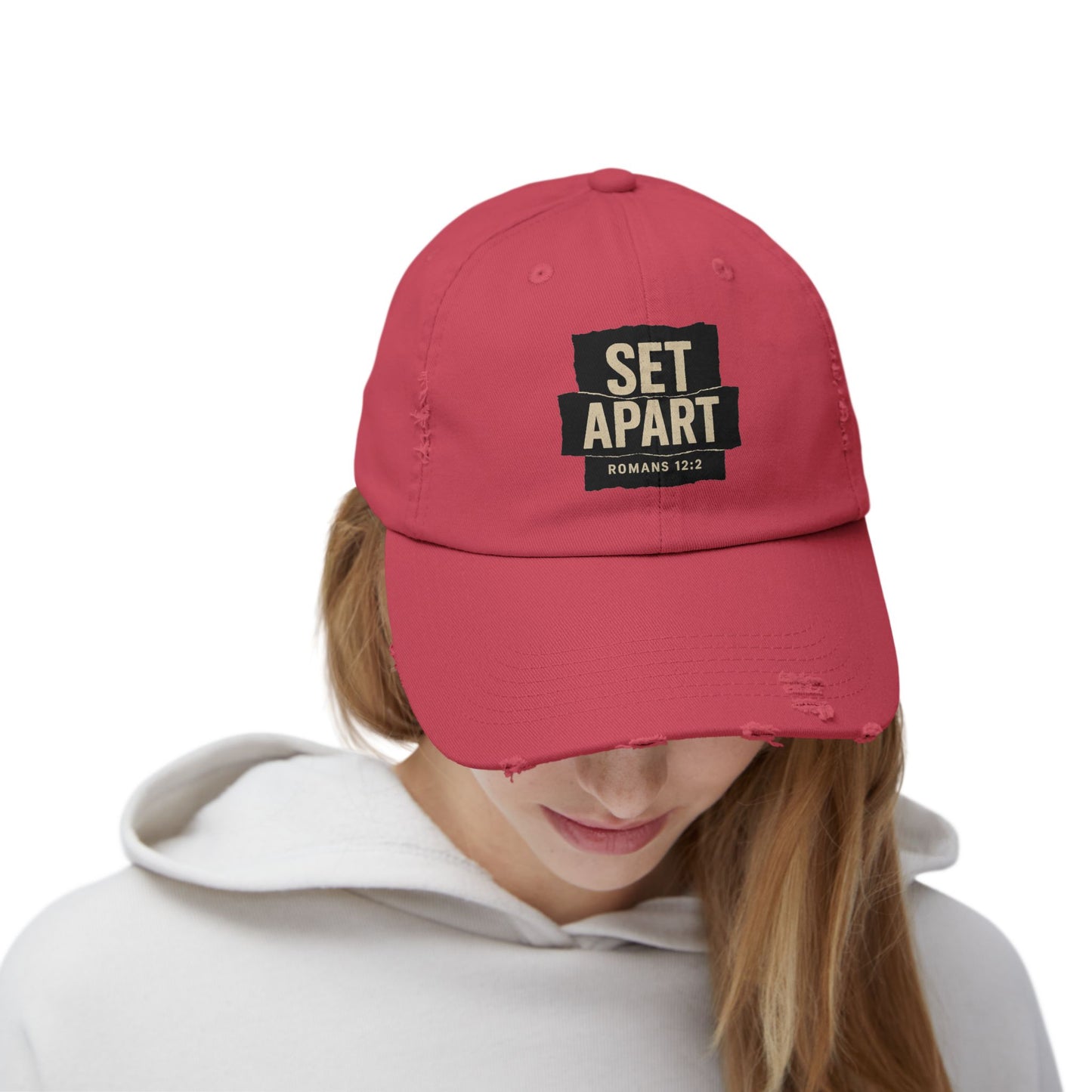 Set Apart Hat – Romans 12:2 Distressed Christian Cap