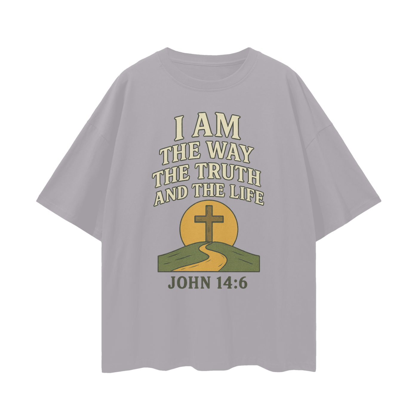 john 14:6 shirt,i am the way truth life,jesus is the way tee,oversize faith shirt,unisex scripture shirt,christian streetwear,christian bible verse shirt,bold gospel shirt,deep drop shoulder tee
