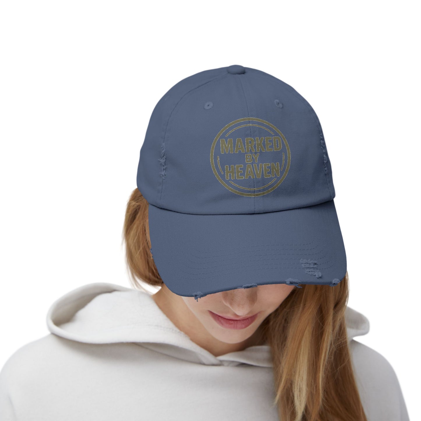 Marked By Heaven – Distressed Christian Dad Hat