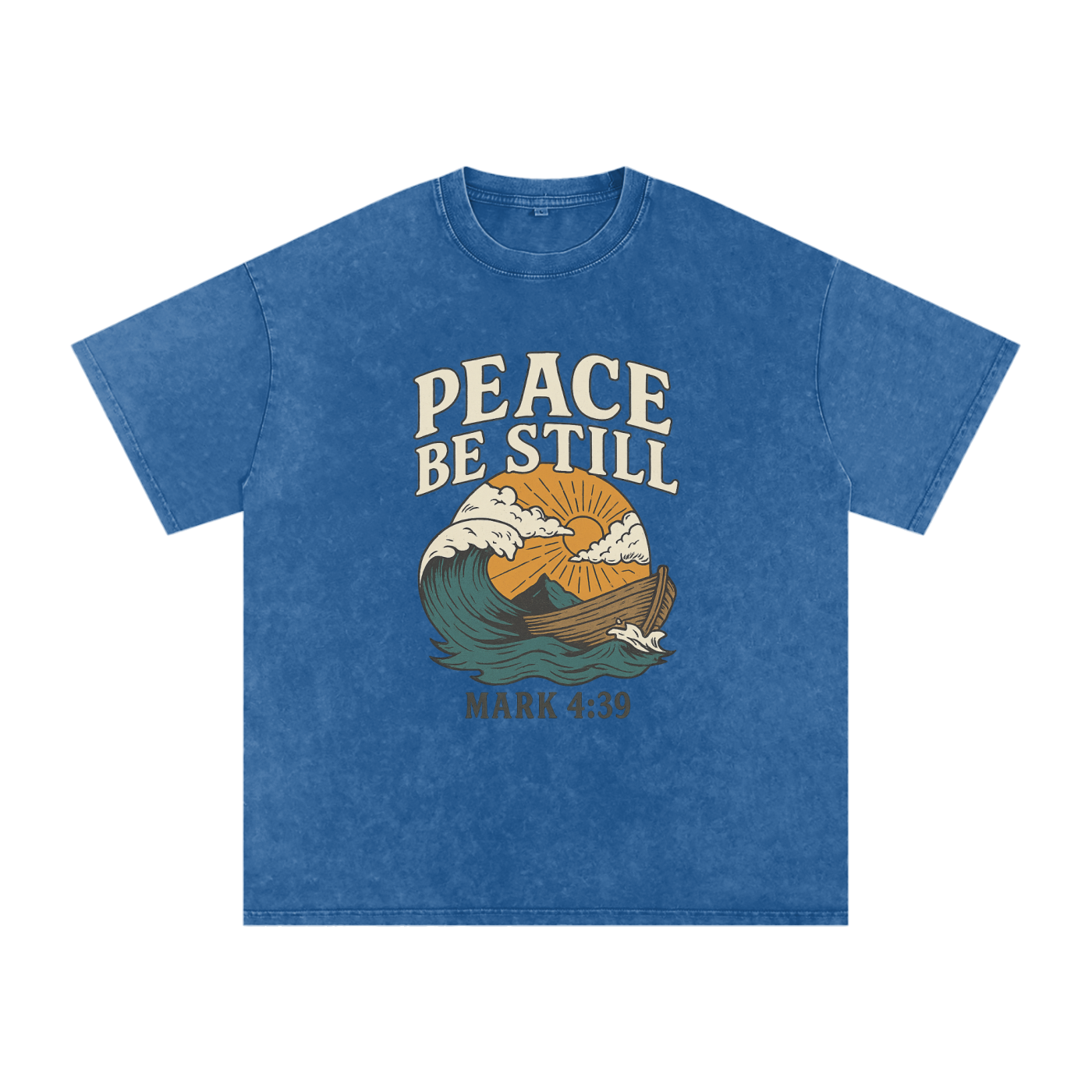Peace be still shirt,Mark 4:39 tee,Christian wave shirt,Bible verse apparel,Jesus calms the storm,Christian ocean tee,Spiritual comfort clothing,Scripture tee,Jesus peace shirt