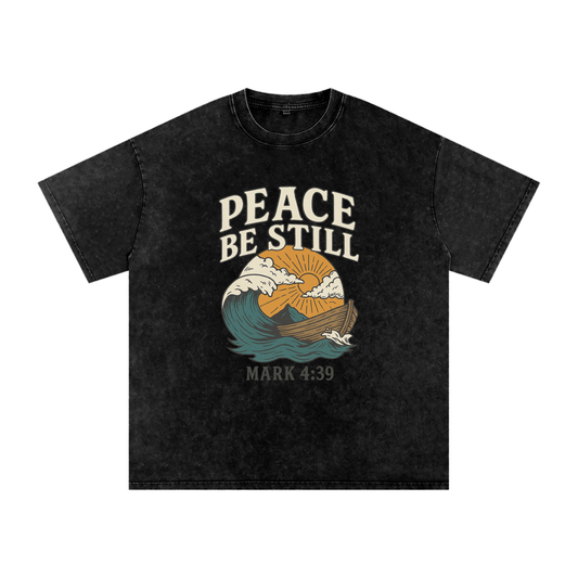 Peace be still shirt,Mark 4:39 tee,Christian wave shirt,Bible verse apparel,Jesus calms the storm,Christian ocean tee,Spiritual comfort clothing,Scripture tee,Jesus peace shirt